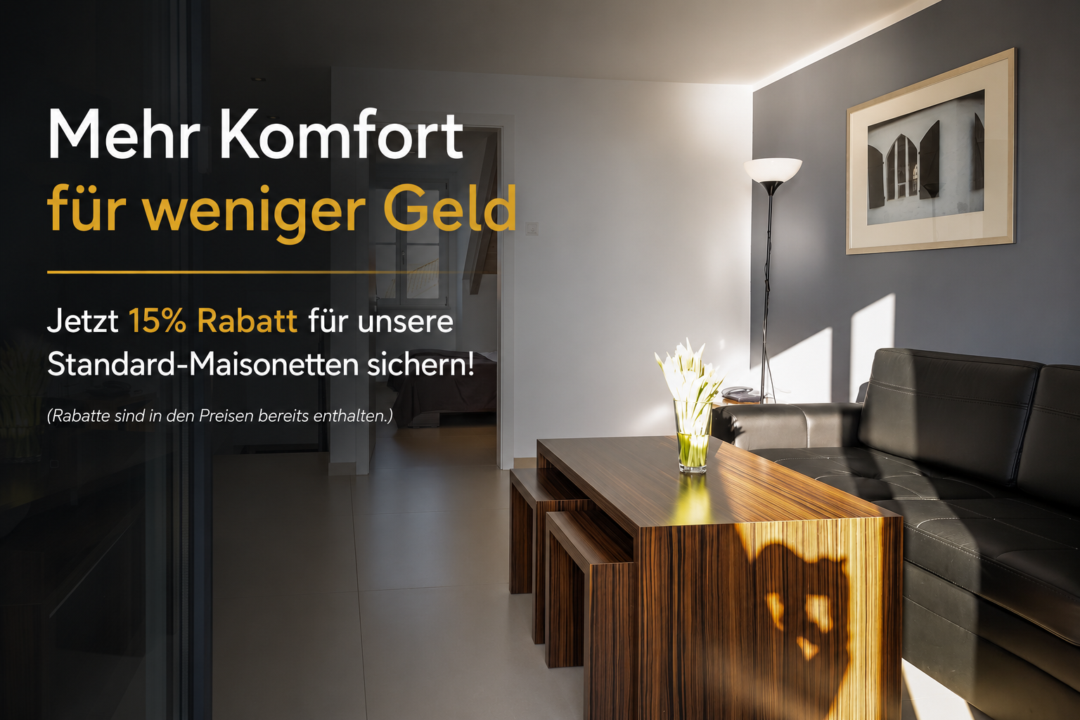 Maisonette-Suite im Strandhotel Dranske auf Rügen mit Rabattaktion für Standard-Maisonetten